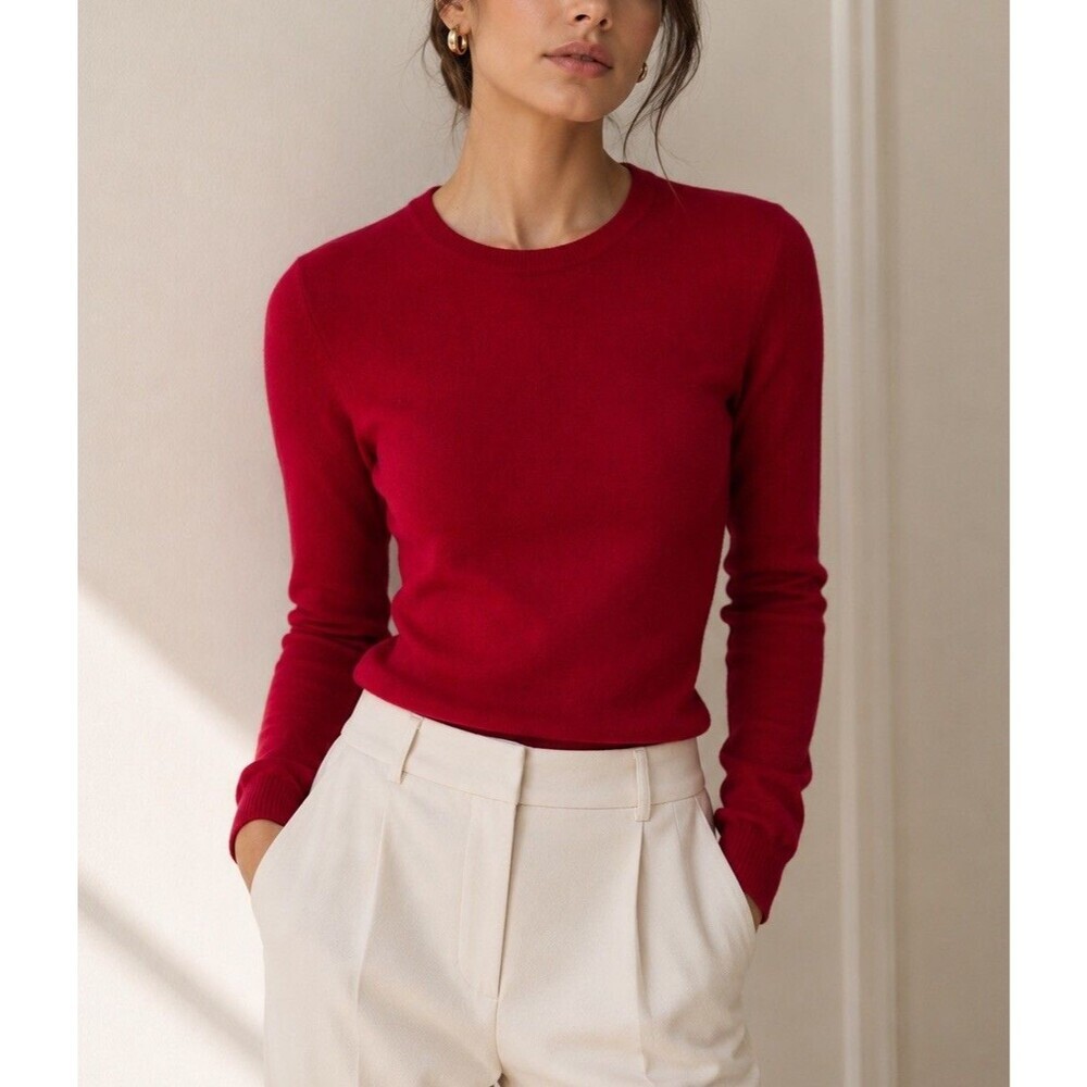 Charter Club Cashmere Luxury Red Sweater Womens Large Old Money Quiet Luxury